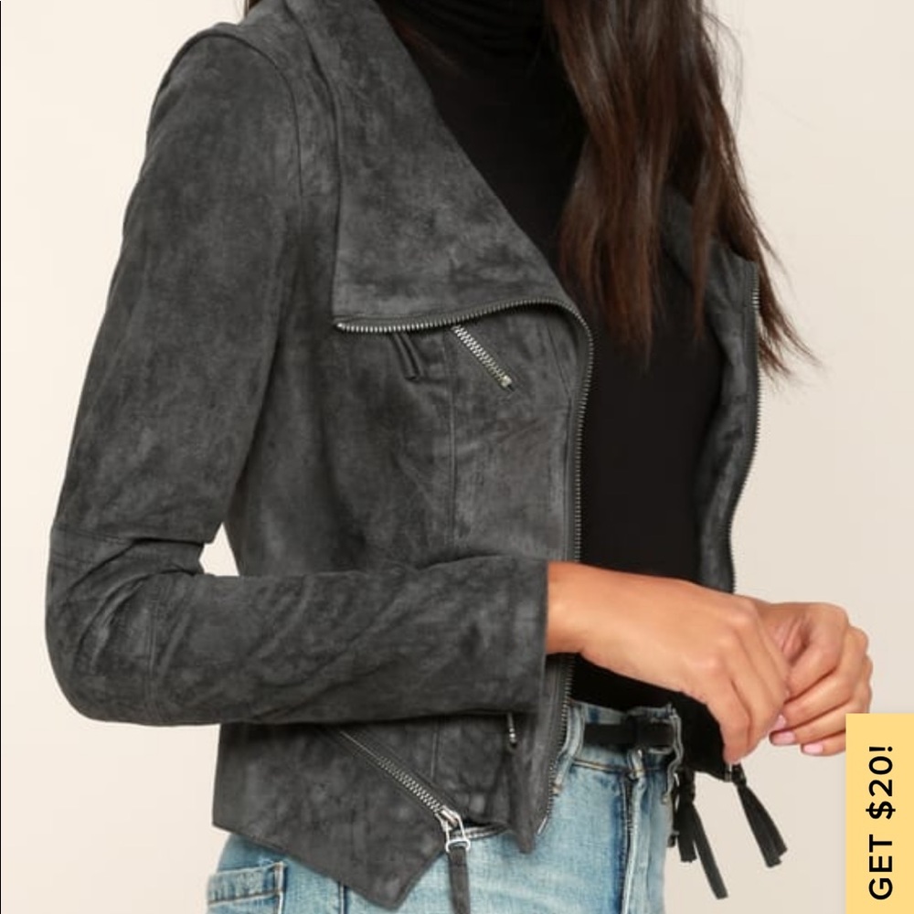 Gray suede material jacket - Picture 6 of 6